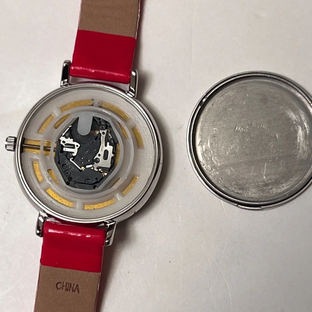 Vintage Disney Mickey and Minnie Mouse Festive Christmas Watch Red Strap Gift